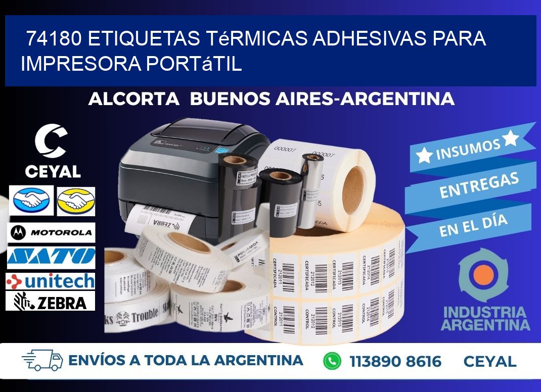 74180 etiquetas térmicas adhesivas para impresora portátil