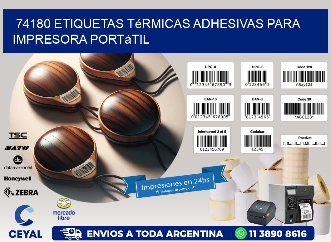 74180 etiquetas térmicas adhesivas para impresora portátil