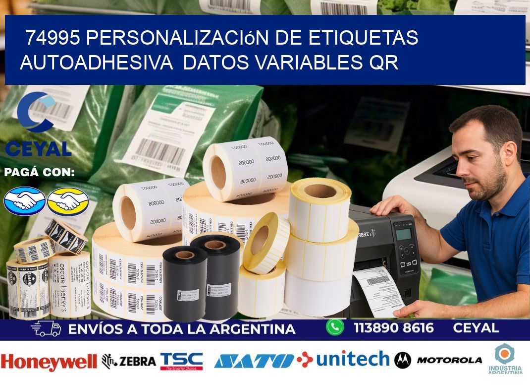 74995 Personalización de etiquetas autoadhesiva  datos variables QR