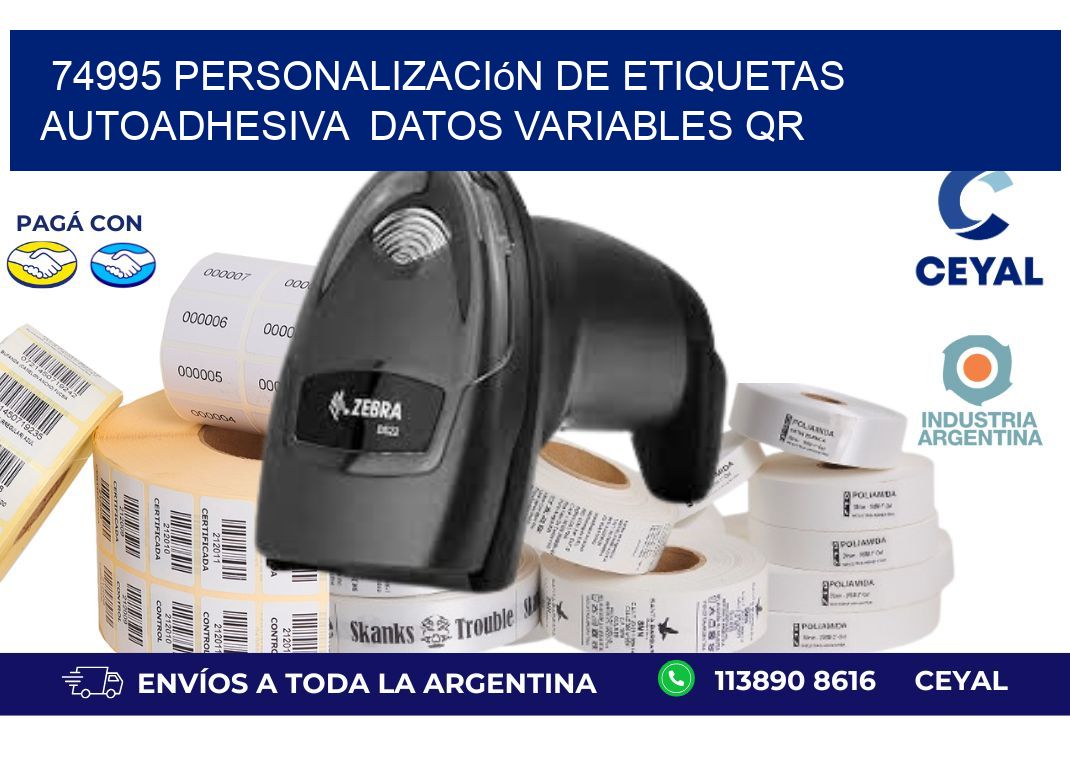 74995 Personalización de etiquetas autoadhesiva  datos variables QR