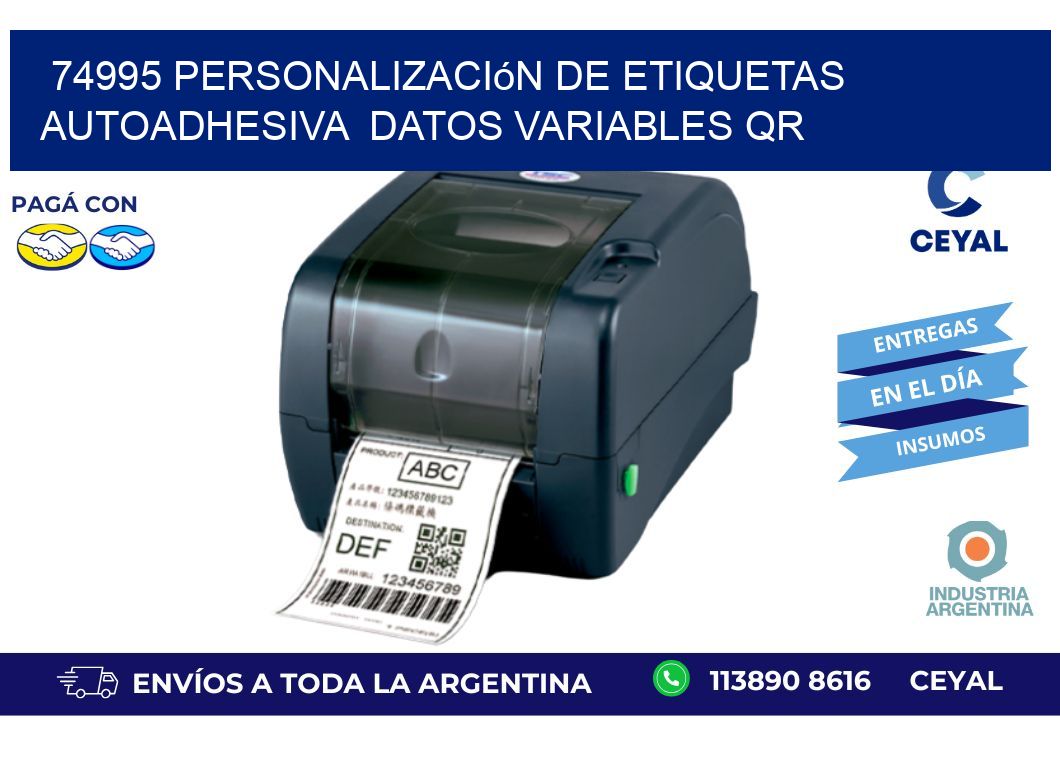 74995 Personalización de etiquetas autoadhesiva  datos variables QR