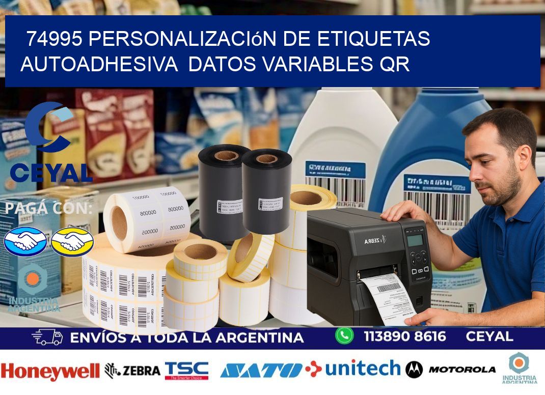 74995 Personalización de etiquetas autoadhesiva  datos variables QR