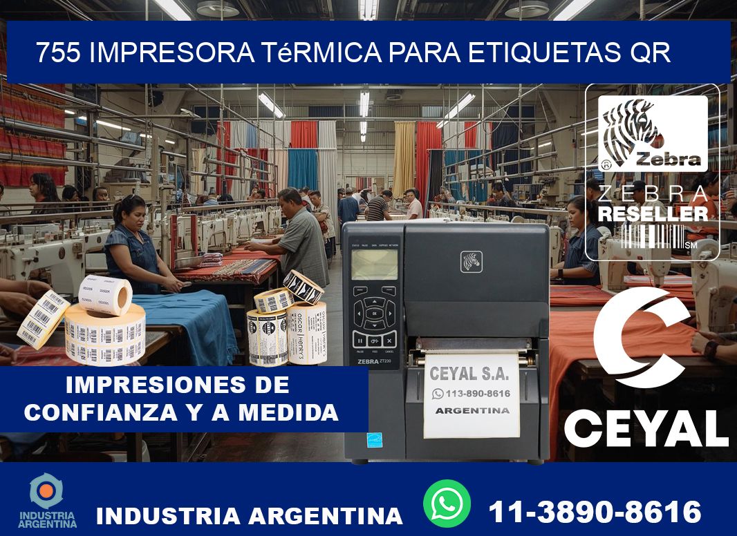 755 impresora térmica para etiquetas QR