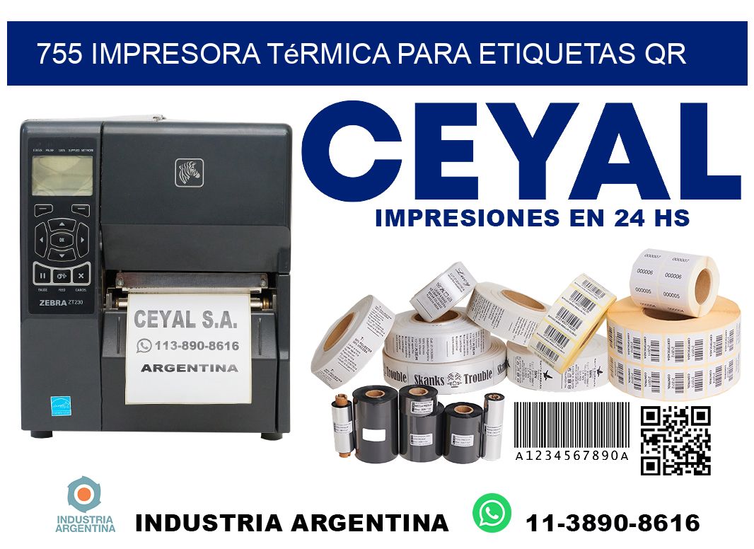755 impresora térmica para etiquetas QR