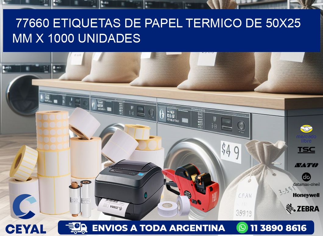 77660 Etiquetas De Papel Termico De 50x25 Mm X 1000 Unidades
