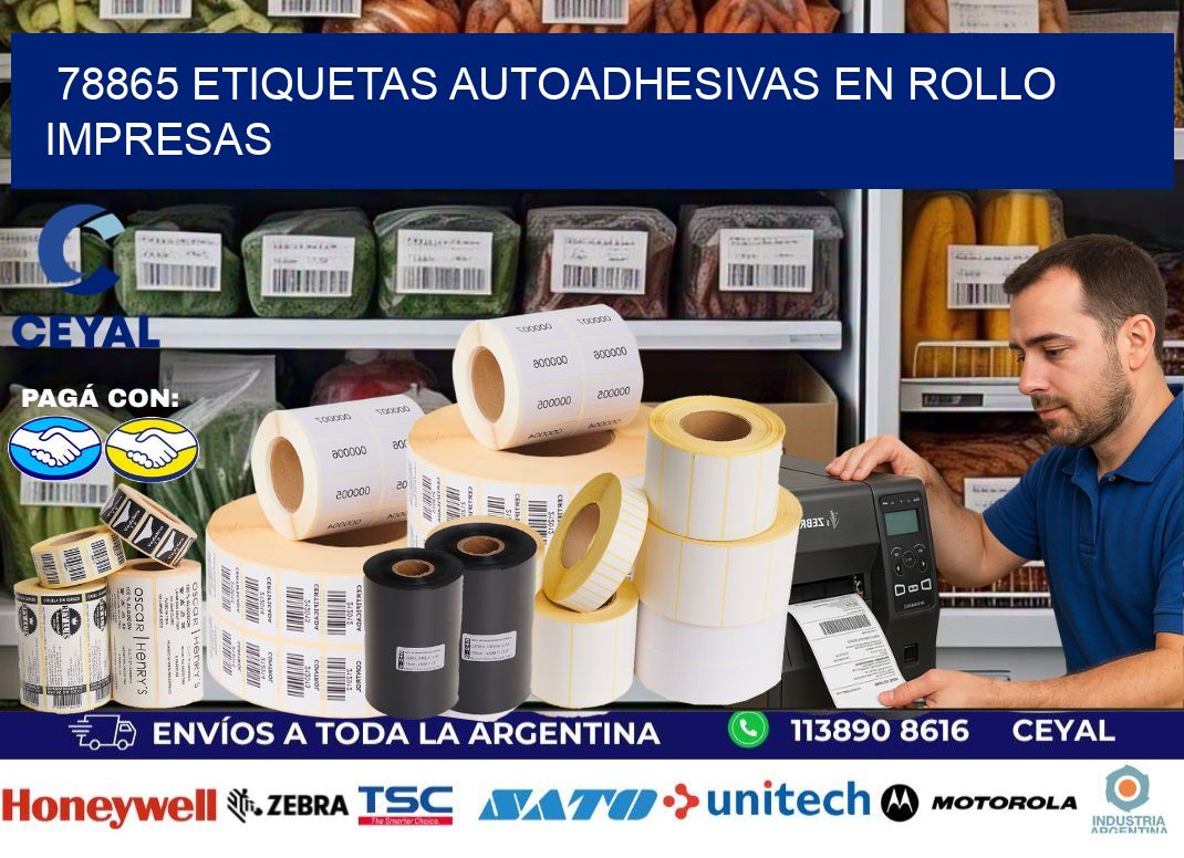 78865 Etiquetas autoadhesivas en rollo impresas