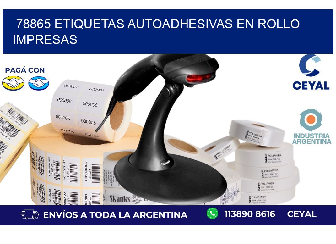 78865 Etiquetas autoadhesivas en rollo impresas