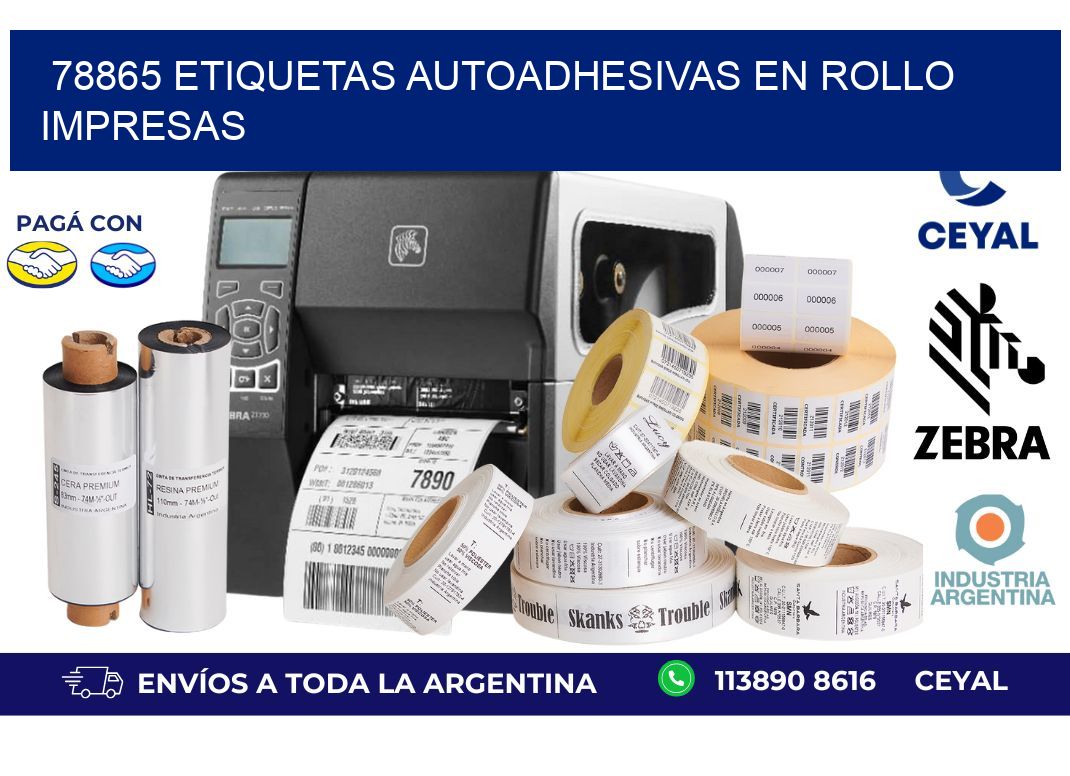 78865 Etiquetas autoadhesivas en rollo impresas