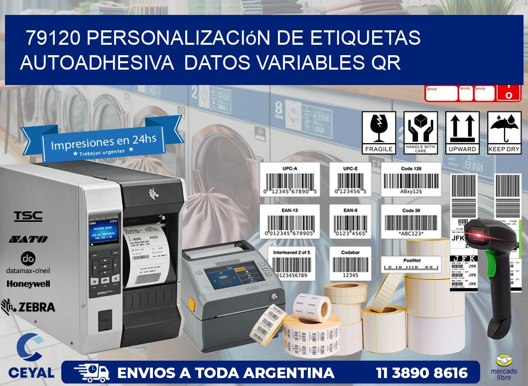 79120 Personalización de etiquetas autoadhesiva  datos variables QR