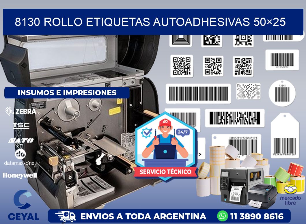 8130 Rollo Etiquetas autoadhesivas 50×25