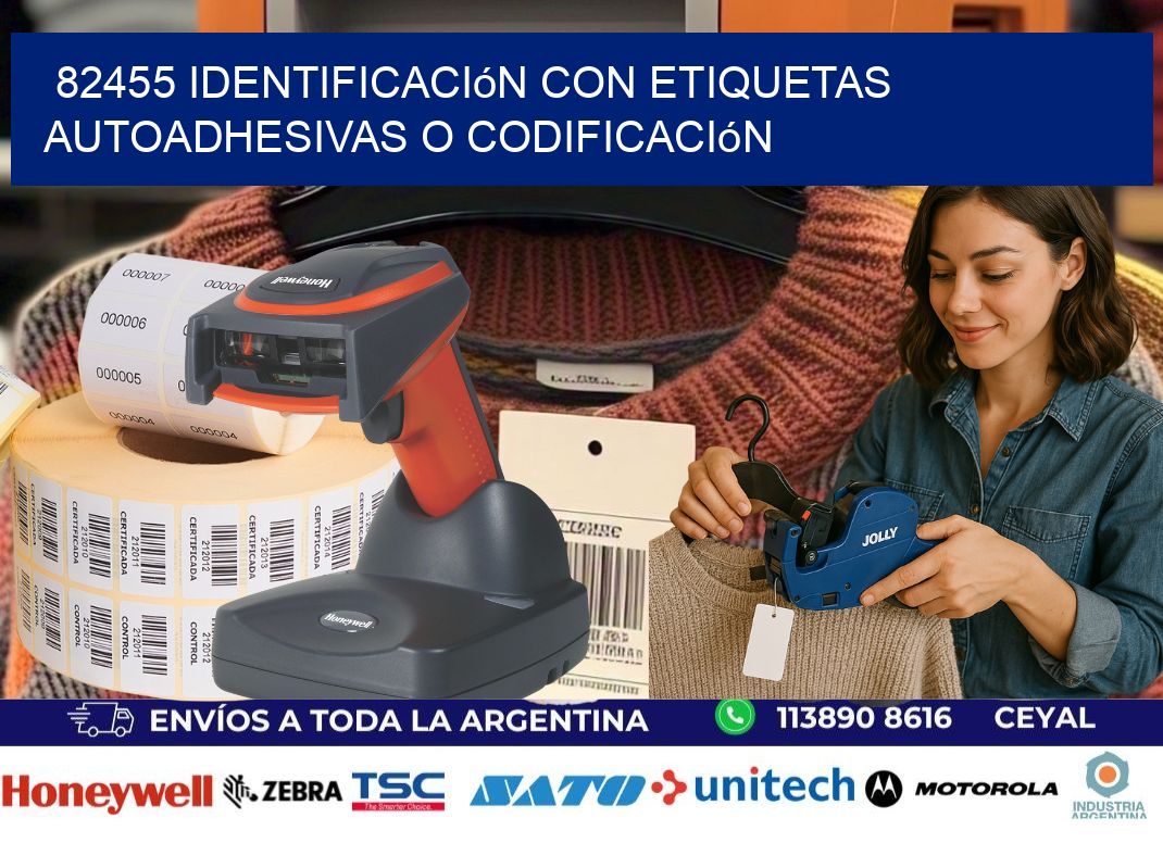 82455 identificación con etiquetas autoadhesivas o codificación