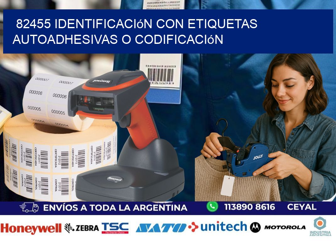 82455 identificación con etiquetas autoadhesivas o codificación