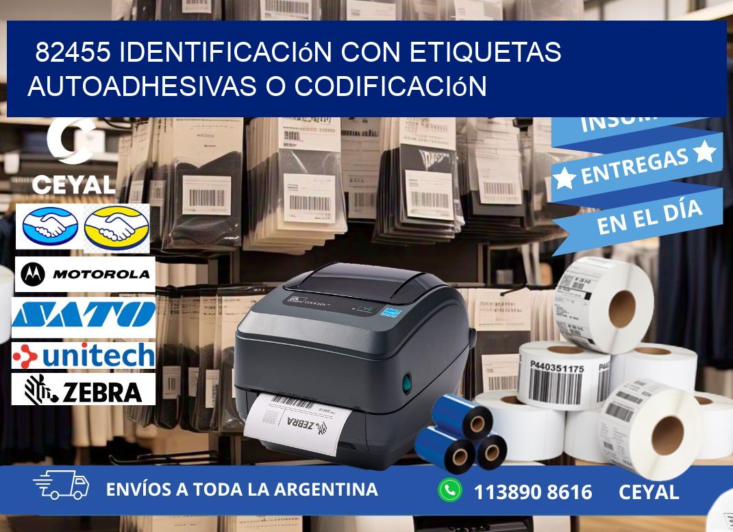82455 identificación con etiquetas autoadhesivas o codificación