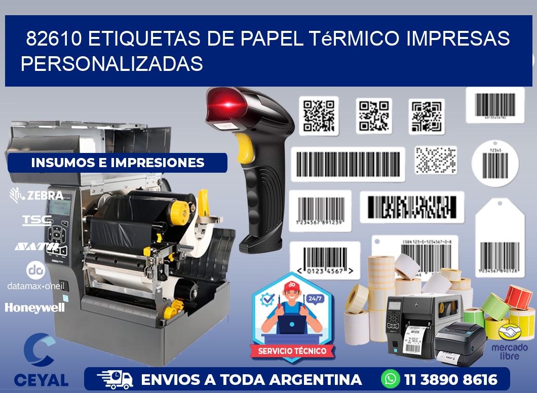 82610 Etiquetas de papel térmico impresas personalizadas