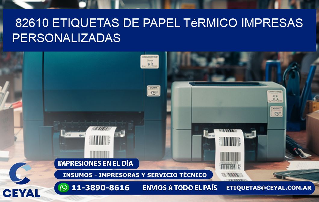 82610 Etiquetas de papel térmico impresas personalizadas