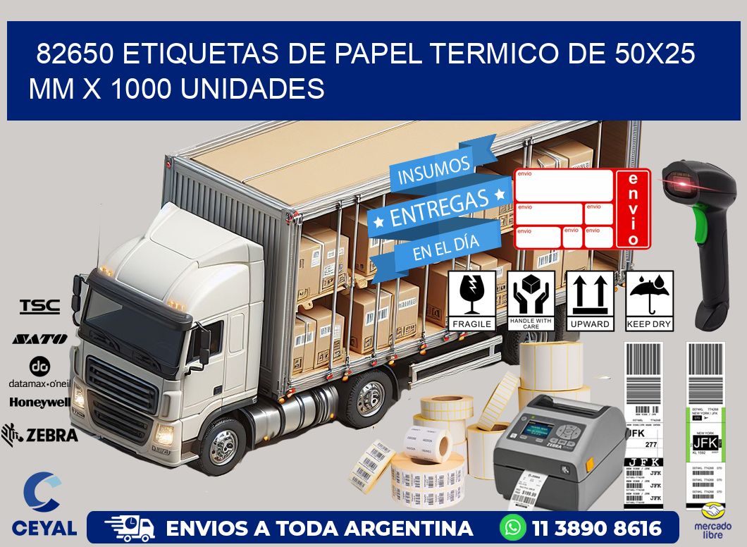 82650 Etiquetas De Papel Termico De 50x25 Mm X 1000 Unidades