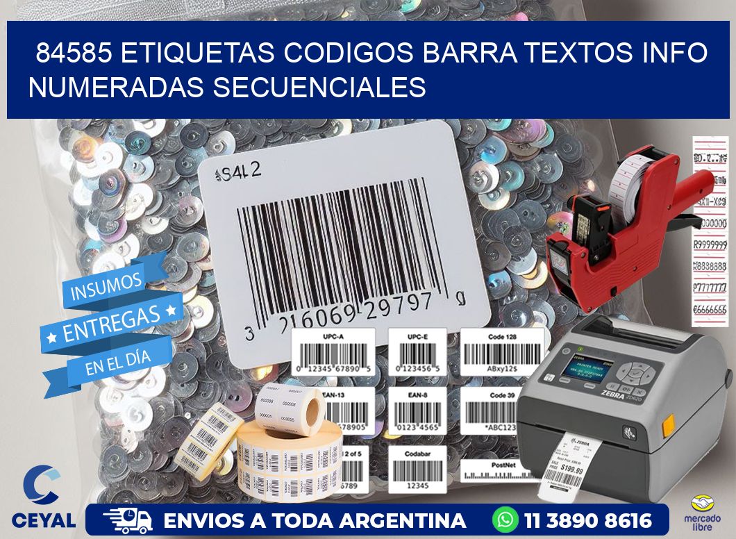 84585 Etiquetas Codigos Barra Textos Info Numeradas Secuenciales