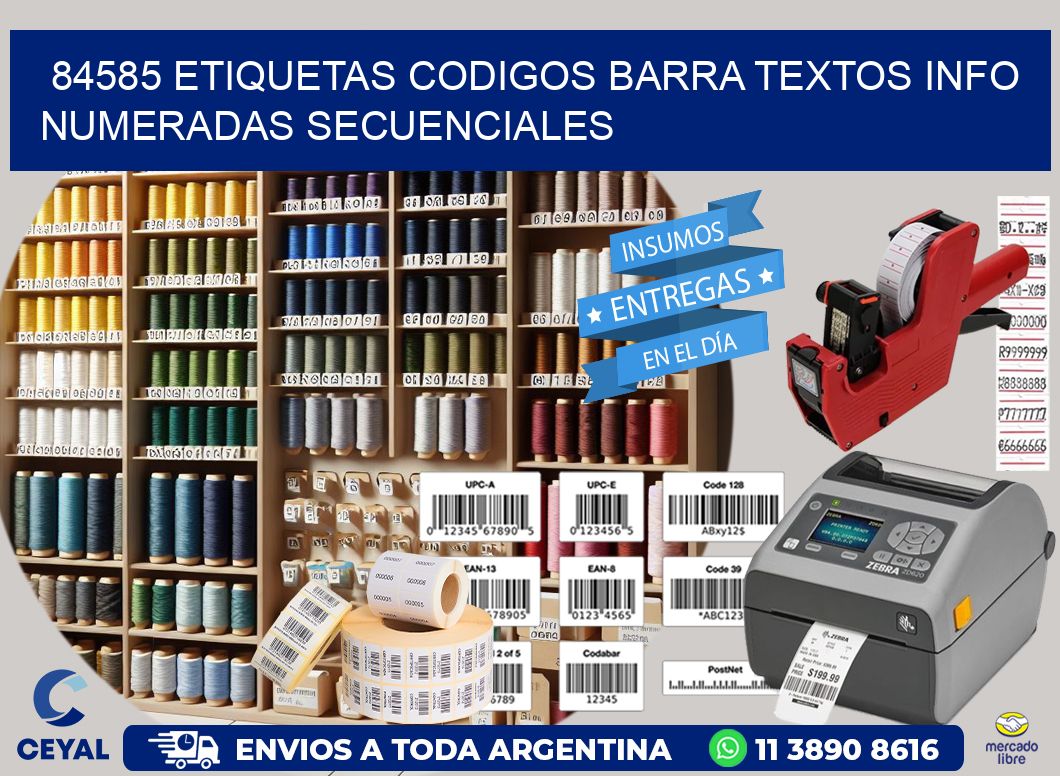84585 Etiquetas Codigos Barra Textos Info Numeradas Secuenciales