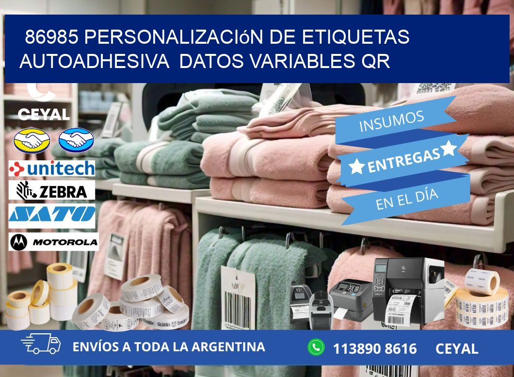 86985 Personalización de etiquetas autoadhesiva  datos variables QR