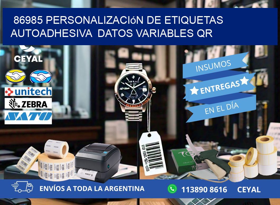 86985 Personalización de etiquetas autoadhesiva  datos variables QR