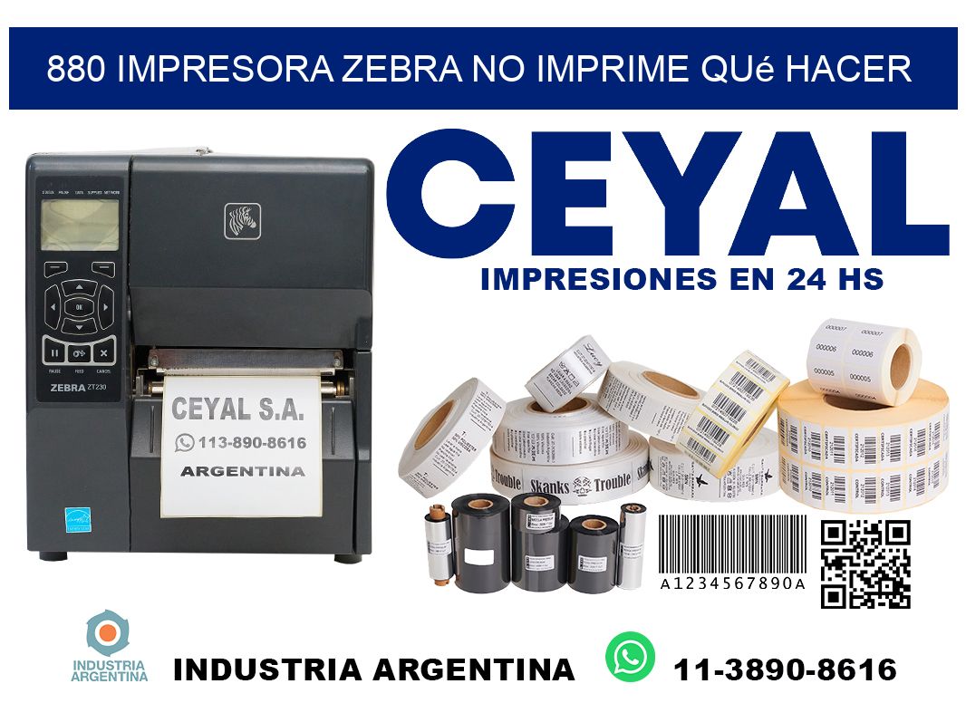 880 impresora zebra no imprime qué hacer