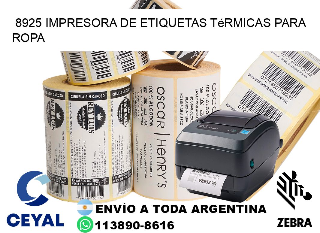 8925 impresora de etiquetas térmicas para ropa