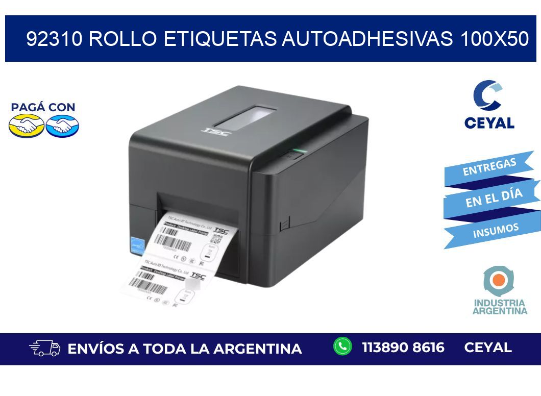 92310 Rollo Etiquetas autoadhesivas 100x50