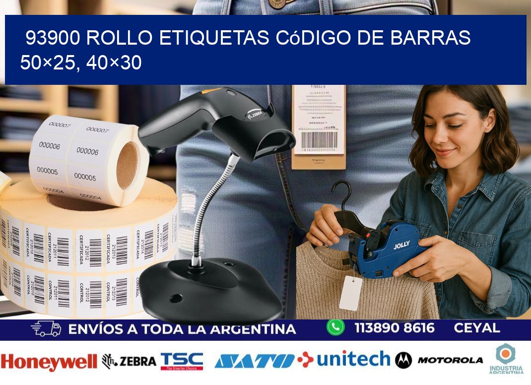 93900 rollo etiquetas código de barras 50×25, 40×30