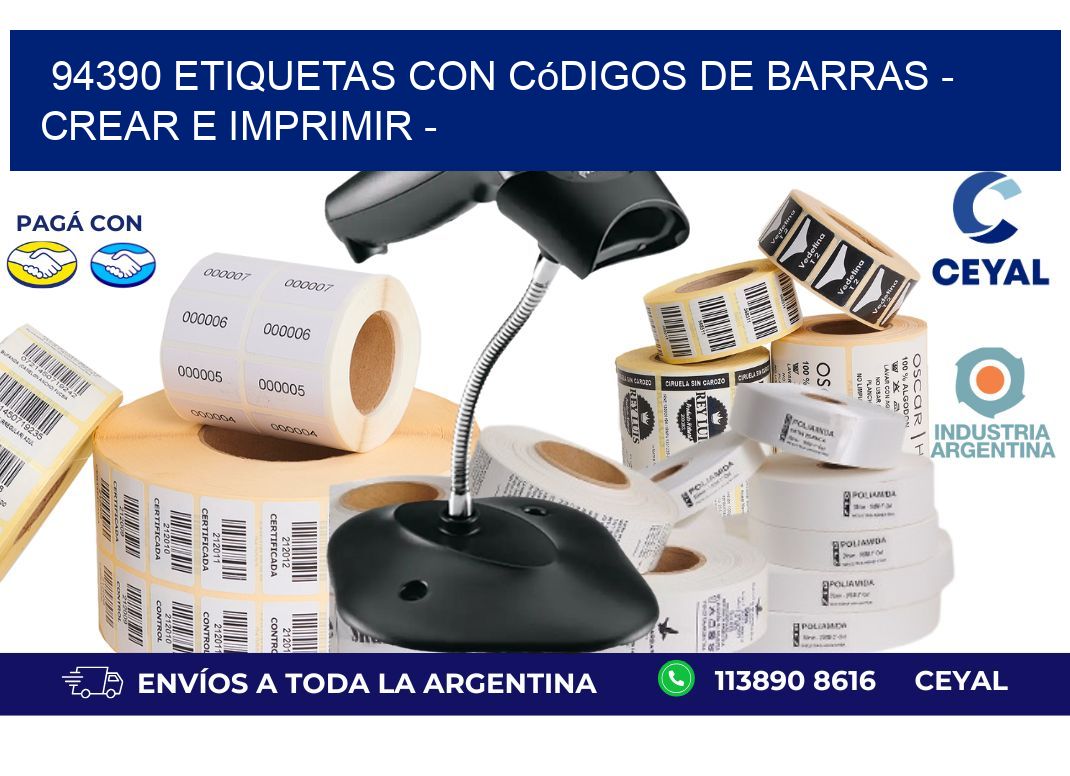 94390 etiquetas con códigos de barras - Crear e imprimir -