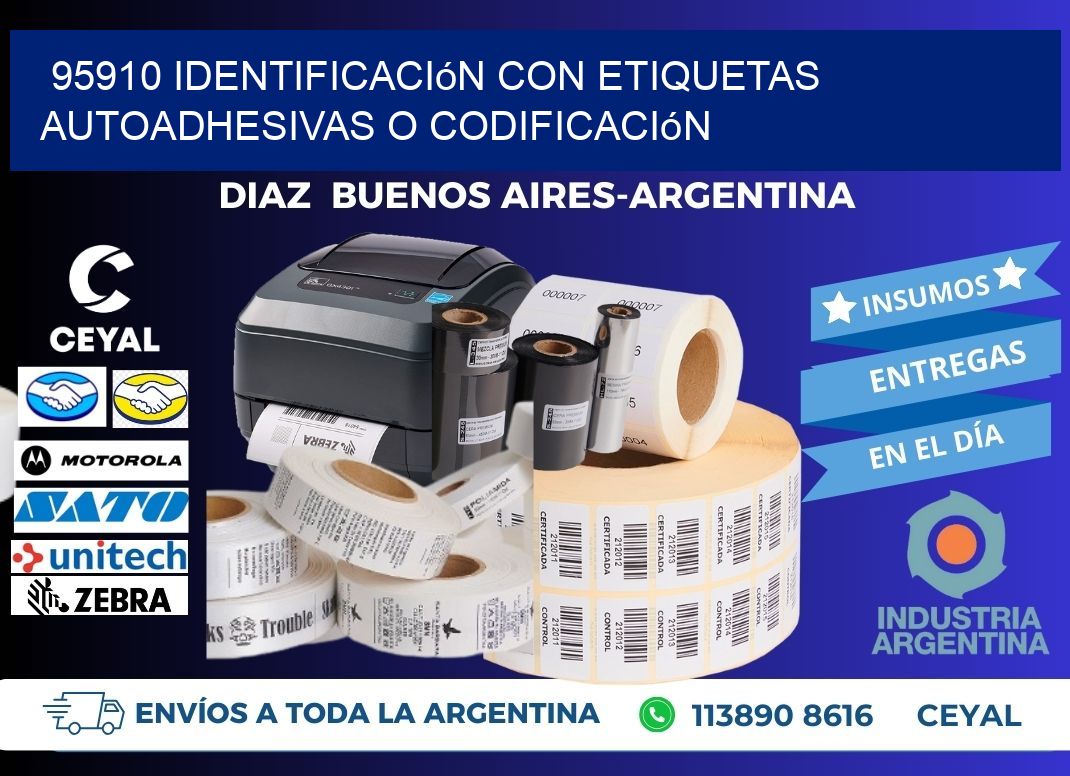 95910 identificación con etiquetas autoadhesivas o codificación