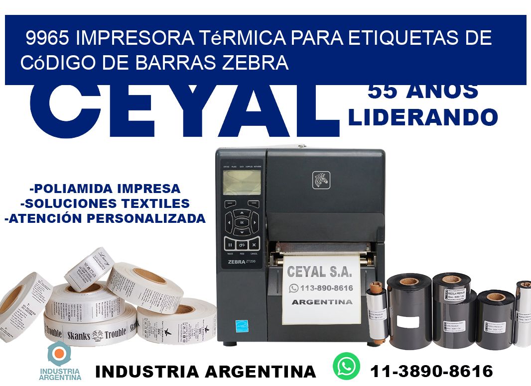 9965 impresora térmica para etiquetas de código de barras Zebra