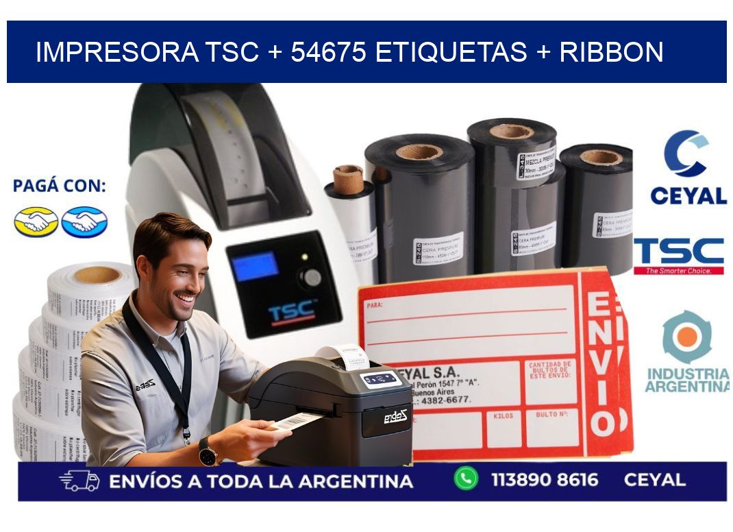 impresora TSC + 54675 etiquetas + ribbon