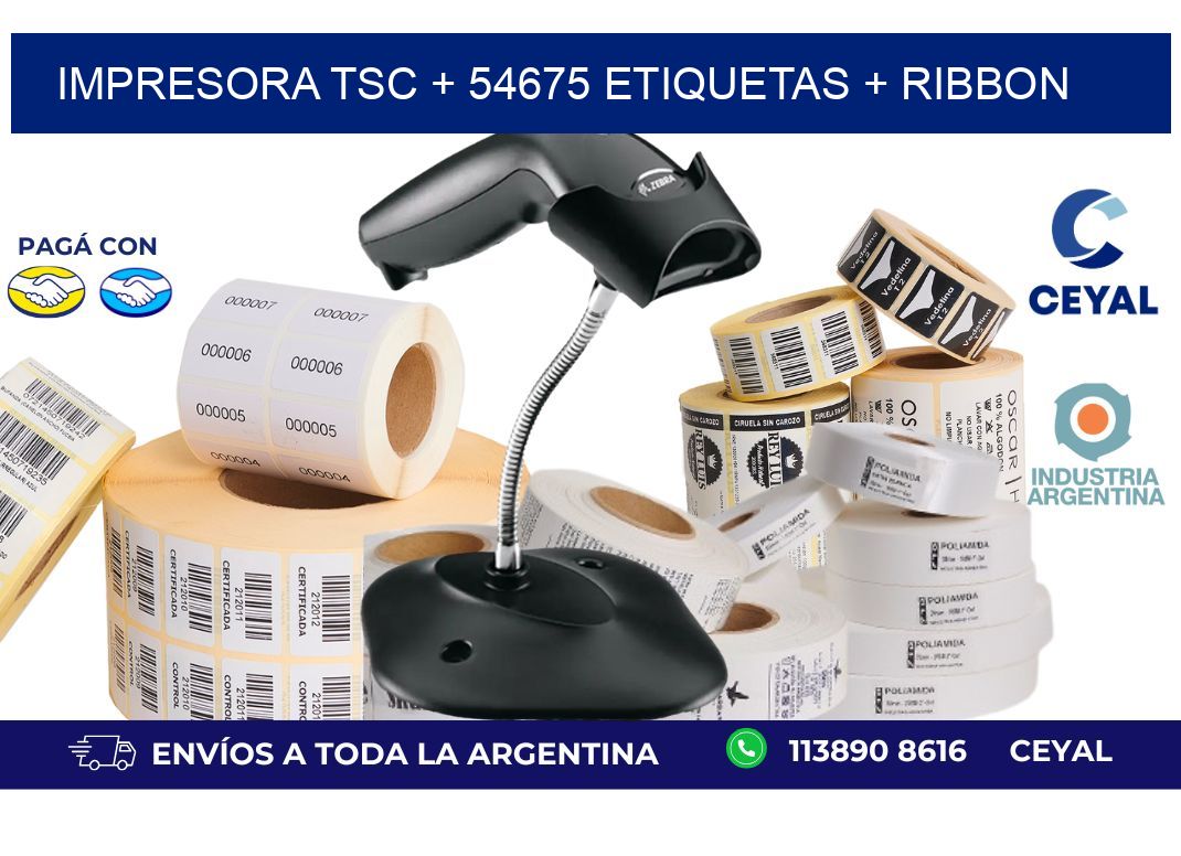 impresora TSC + 54675 etiquetas + ribbon