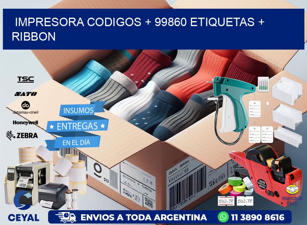 impresora codigos + 99860 etiquetas + ribbon