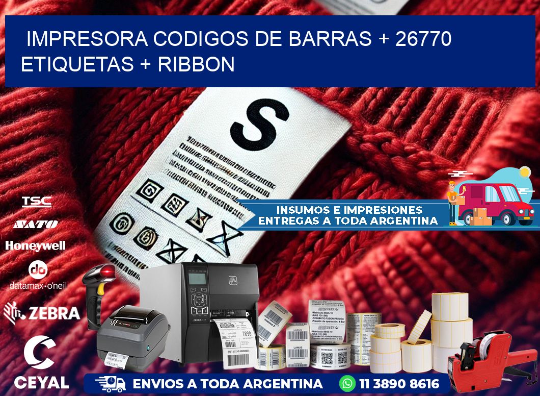 impresora codigos de barras + 26770 etiquetas + ribbon