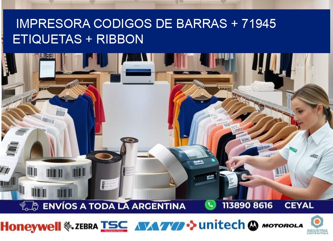 impresora codigos de barras + 71945 etiquetas + ribbon