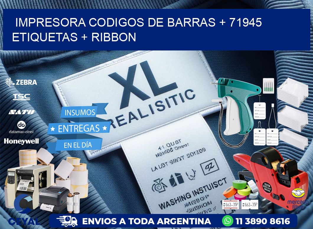 impresora codigos de barras + 71945 etiquetas + ribbon