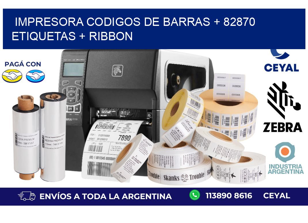 impresora codigos de barras + 82870 etiquetas + ribbon