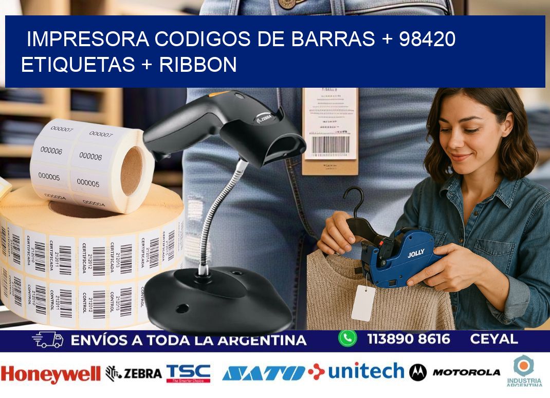 impresora codigos de barras + 98420 etiquetas + ribbon