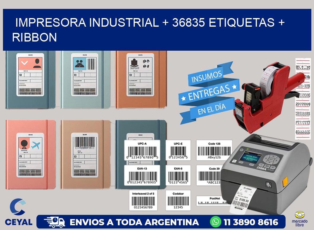 impresora industrial + 36835 etiquetas + ribbon