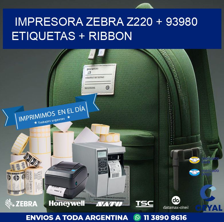 impresora zebra z220 + 93980 etiquetas + ribbon