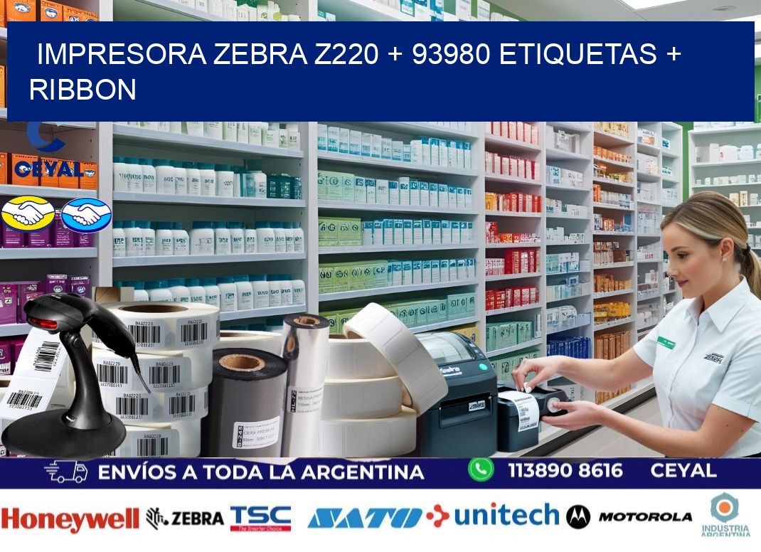 impresora zebra z220 + 93980 etiquetas + ribbon
