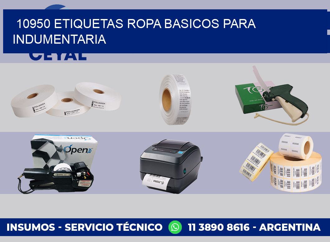 10950 Etiquetas ropa basicos para indumentaria