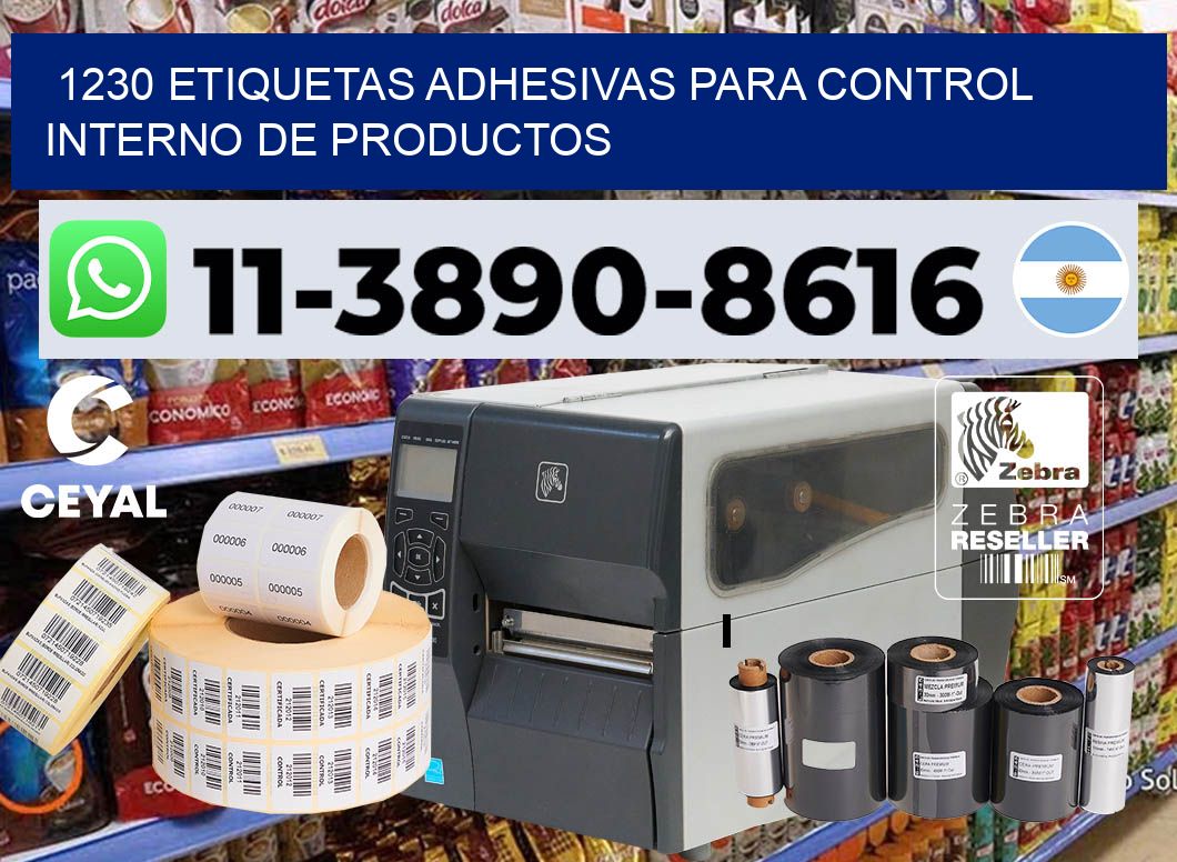 1230 Etiquetas adhesivas para control interno de productos