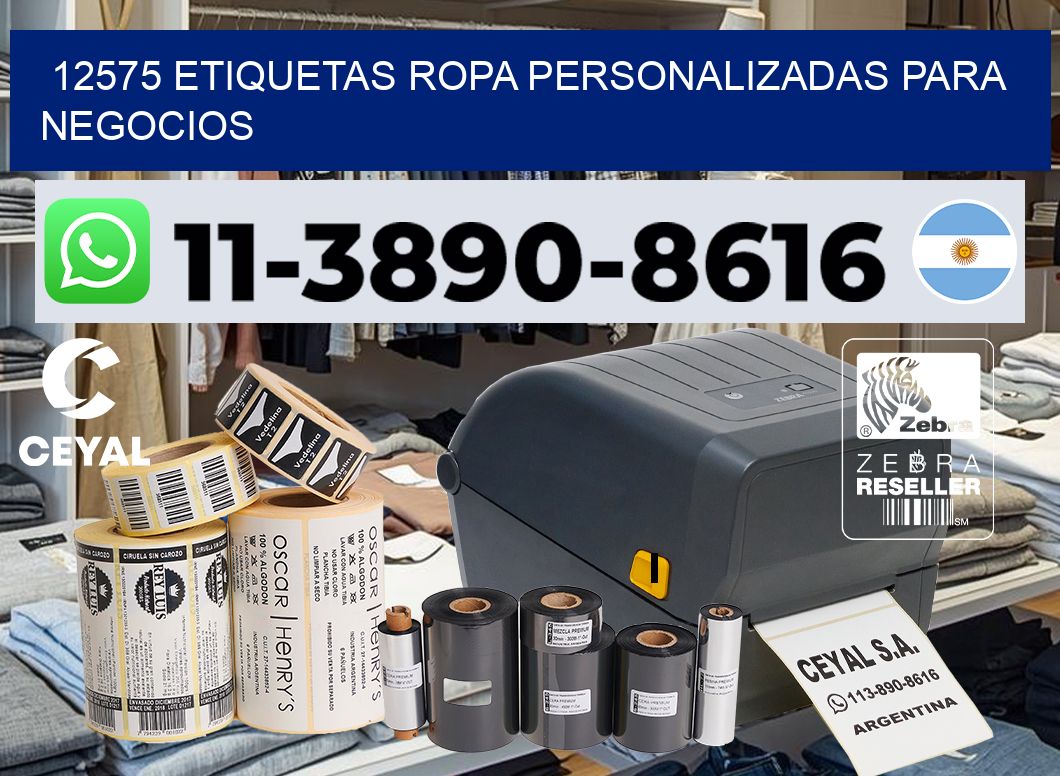 12575 Etiquetas ropa personalizadas para negocios