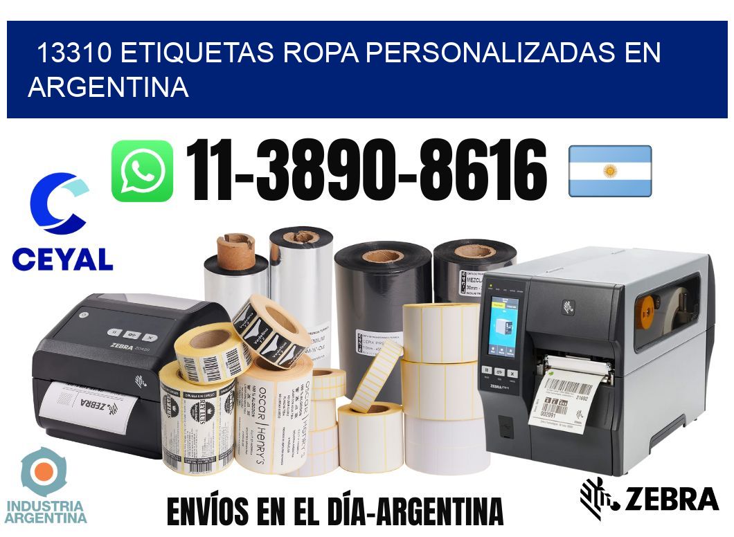 13310 Etiquetas ropa personalizadas en Argentina
