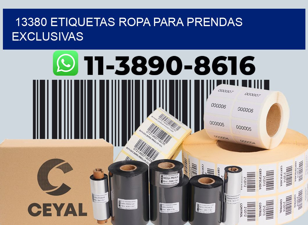 13380 Etiquetas ropa para prendas exclusivas