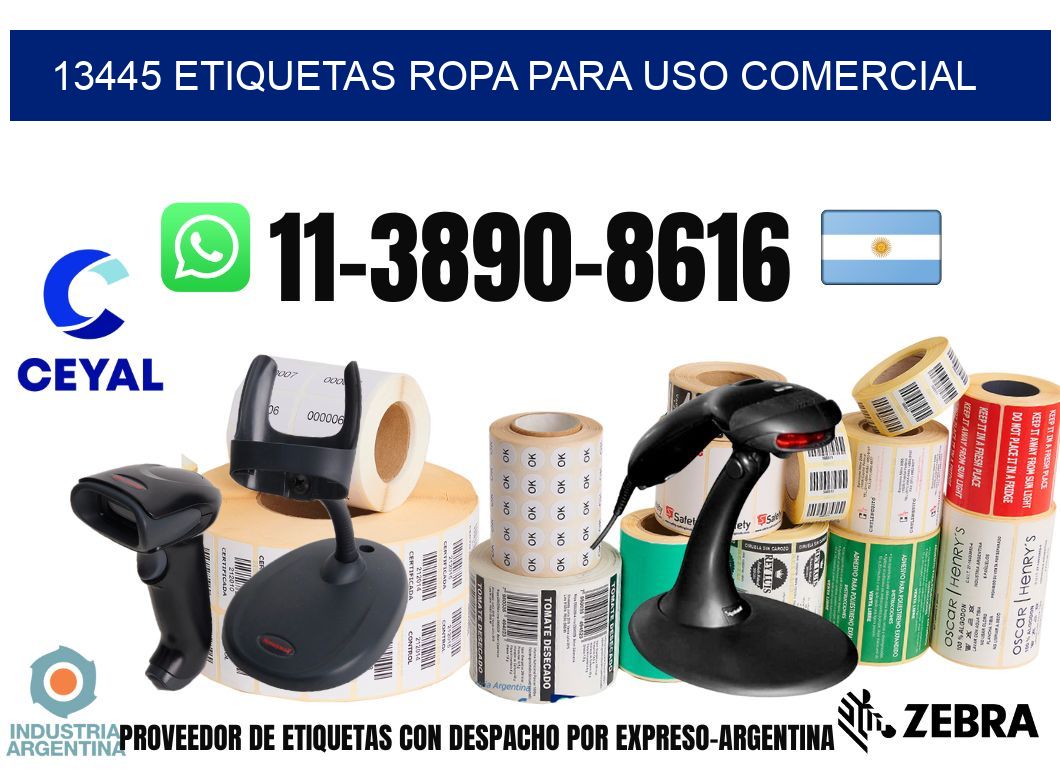 13445 Etiquetas ropa para uso comercial