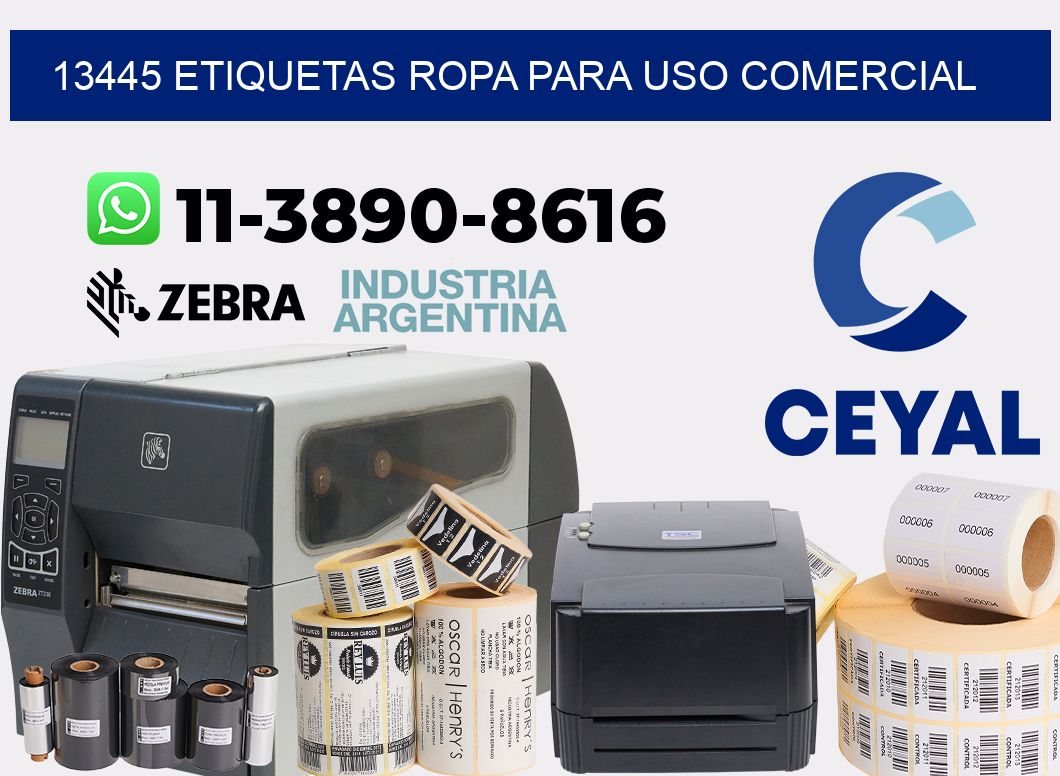 13445 Etiquetas ropa para uso comercial