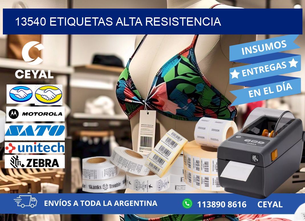 13540 etiquetas alta resistencia
